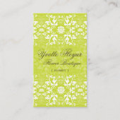 Damast-Wirbels-Spitze-Limone kundenspezifische Visitenkarte (Vorderseite)