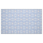 Damastblau-Muster. Monogramm. Stoff (Fat Quarter (45,7 x 55,9 cm))