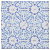 Damastblaumuster. Monogramm Stoff (Muster)