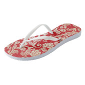 Damastblumenhintergrundmuster Badesandalen (Schrägansicht)