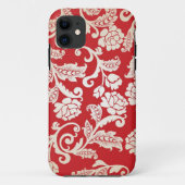 Damastblumenhintergrundmuster Case-Mate iPhone Hülle (Rückseite)