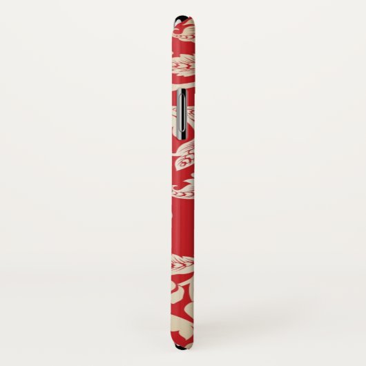 Damastblumenhintergrundmuster Case-Mate iPhone Hülle (Hinten/Rechts)