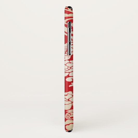 Damastblumenhintergrundmuster Case-Mate iPhone Hülle (Hinten/Links)