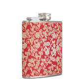 Damastblumenhintergrundmuster Flachmann (Rechts)