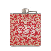 Damastblumenhintergrundmuster Flachmann (Rückseite)