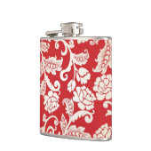 Damastblumenhintergrundmuster Flachmann (Links)