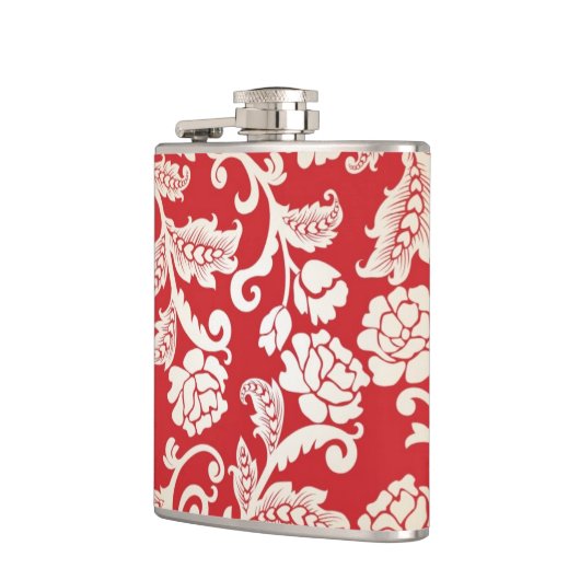 Damastblumenhintergrundmuster Flachmann (Links)