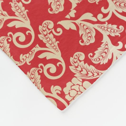 Damastblumenhintergrundmuster Fleecedecke (Ecke)