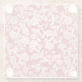 Damastblumenhintergrundmuster Glasuntersetzer (Rückseite)