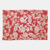 Damastblumenhintergrundmuster Handtuch (Horizontal)