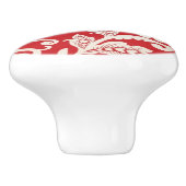 Damastblumenhintergrundmuster Keramikknauf (Seitenansicht)