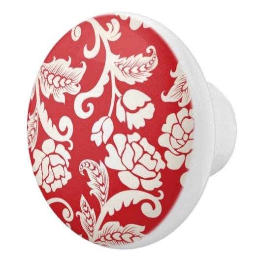 Damastblumenhintergrundmuster Keramikknauf (Rechts)