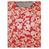 Damastblumenhintergrundmuster Klemmbrett (Vorderseite)