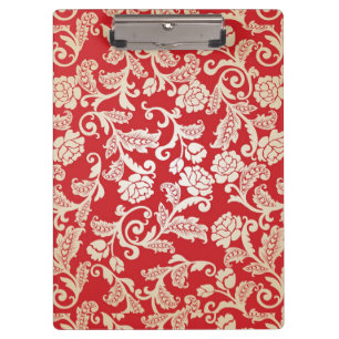 Damastblumenhintergrundmuster Klemmbrett