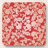 Damastblumenhintergrundmuster Untersetzer (Vorderseite)