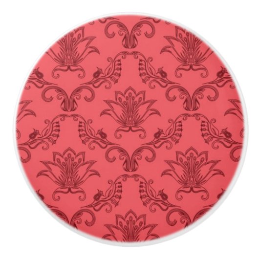 Damastblumenmuster Keramikknauf (Vorderseite)