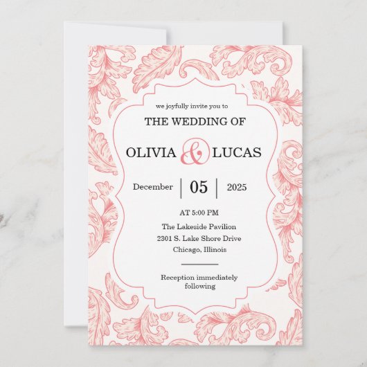 Damasteirat Einladung (Vorderseite)