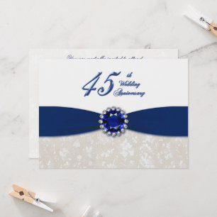 Damastene 45. Hochzeitstag Einladung