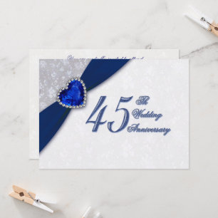 Damastene 45. Hochzeitstag Einladung