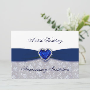 Damastene 45. Hochzeitstag Einladung