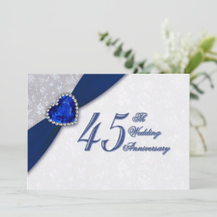 Damastene 45. Hochzeitstag Einladung