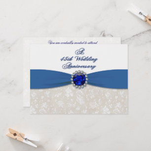 Damastene 45. Hochzeitstag-Einladung Einladung