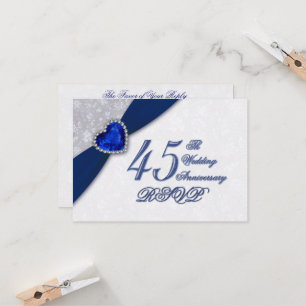Damastene 45. Hochzeitstag-Einladung Einladung