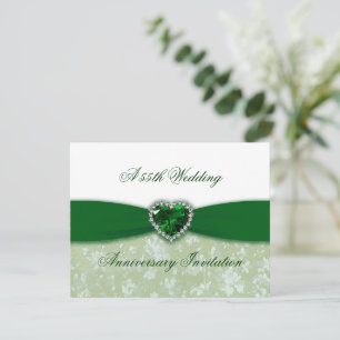 Damastene 55. Hochzeitstag Einladung