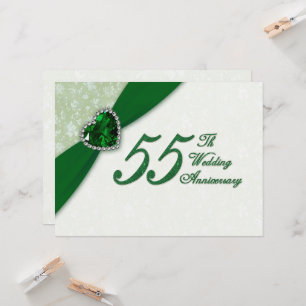 Damastene 55. Hochzeitstag Einladung