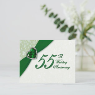 Damastene 55. Hochzeitstag-Einladung Einladung