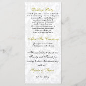 Damastgelbe Hochzeit Programm (Rückseite)