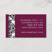 Damastgeschäft oder -Visitenkarte Visitenkarte (Rückseite)