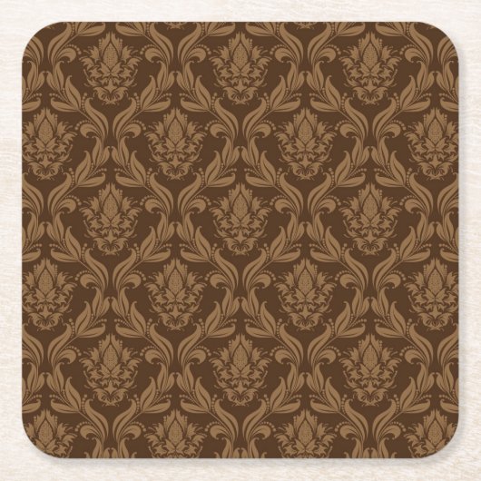 Damasthintergrund 2 rechteckiger pappuntersetzer (Vorderseite)