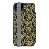 Damasthintergrund Incipio iPhone Geldbeutel-Hülle (Folio Rückseite)