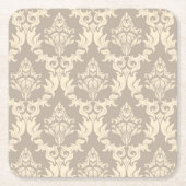 Damasthintergrund Rechteckiger Pappuntersetzer (Vorderseite)