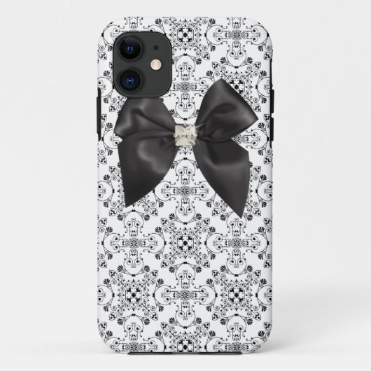 Damastkasten mit schwarzem Satinbogen Case-Mate iPhone Hülle (Rückseite)