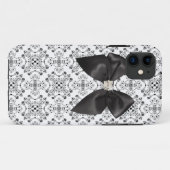 Damastkasten mit schwarzem Satinbogen Case-Mate iPhone Hülle (Rückseite (Horizontal))