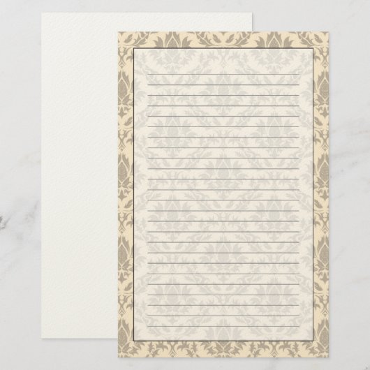 Damastmuster 3 briefpapier (Vorne/Hinten)