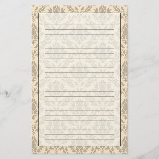 Damastmuster 3 briefpapier (Vorderseite)