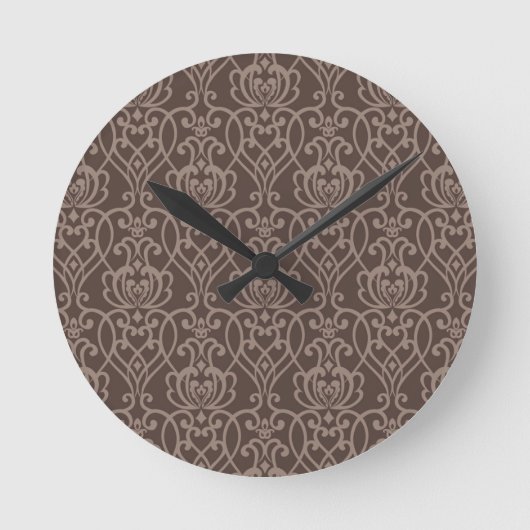 Damastmuster 6 runde wanduhr (Vorderseite)