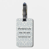 Damastmuster auf Steigungshintergrund 2 Gepäckanhänger (Rückseite vertikal)