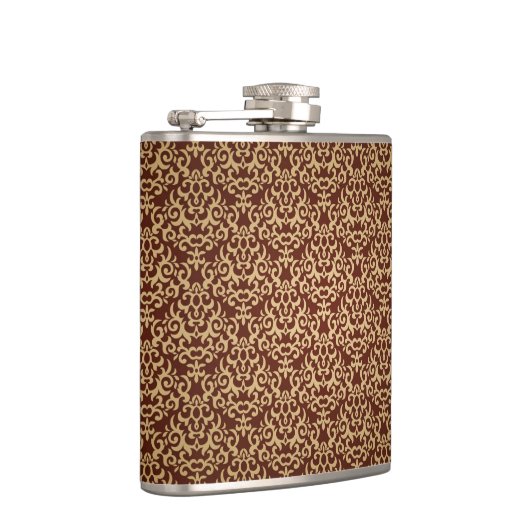 Damastmuster auf Steigungshintergrund Flachmann (Rechts)