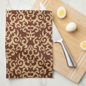 Damastmuster auf Steigungshintergrund Geschirrtuch (Viertel Falte)