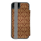 Damastmuster auf Steigungshintergrund Incipio iPhone Geldbeutel-Hülle (Folio Rückseite)