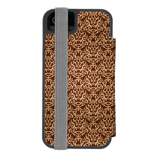 Damastmuster auf Steigungshintergrund Incipio iPhone Geldbeutel-Hülle (Folio Rückseite)