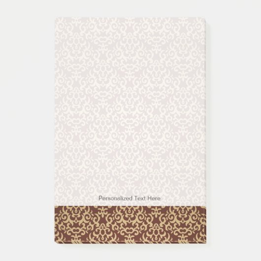 Damastmuster auf Steigungshintergrund Post-it Klebezettel (Vorderseite)