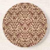 Damastmuster auf Steigungshintergrund Sandstein Untersetzer (Vorne)