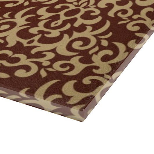 Damastmuster auf Steigungshintergrund Schneidebrett (Ecke)