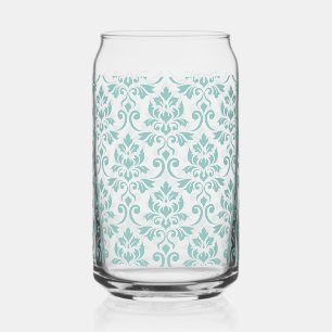 Damastmuster Feuille Teal Dosenglas