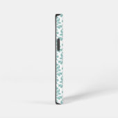 Damastmuster Feuille Teal iPhone Hülle (Rechte Seite)